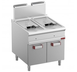 2x18 literes Diamond álló, gázüzemű olajsütő leeresztőcsappal